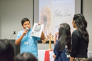 Asian Pacific Youth pray and dialogue with Bishop Barnes